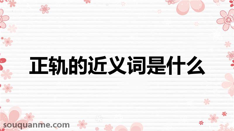 正轨的近义词是什么 正轨的读音拼音 正轨的词语解释